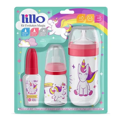 Kit Mamadeira Lillo Evolution Magia Unicórnio - 03 Unidades